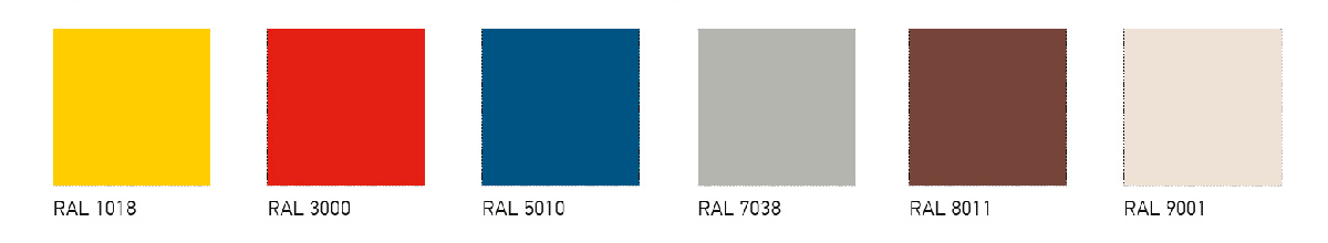 Ārējā profila nestandarta krāsu toņi (PE pārklājums 25 μm)